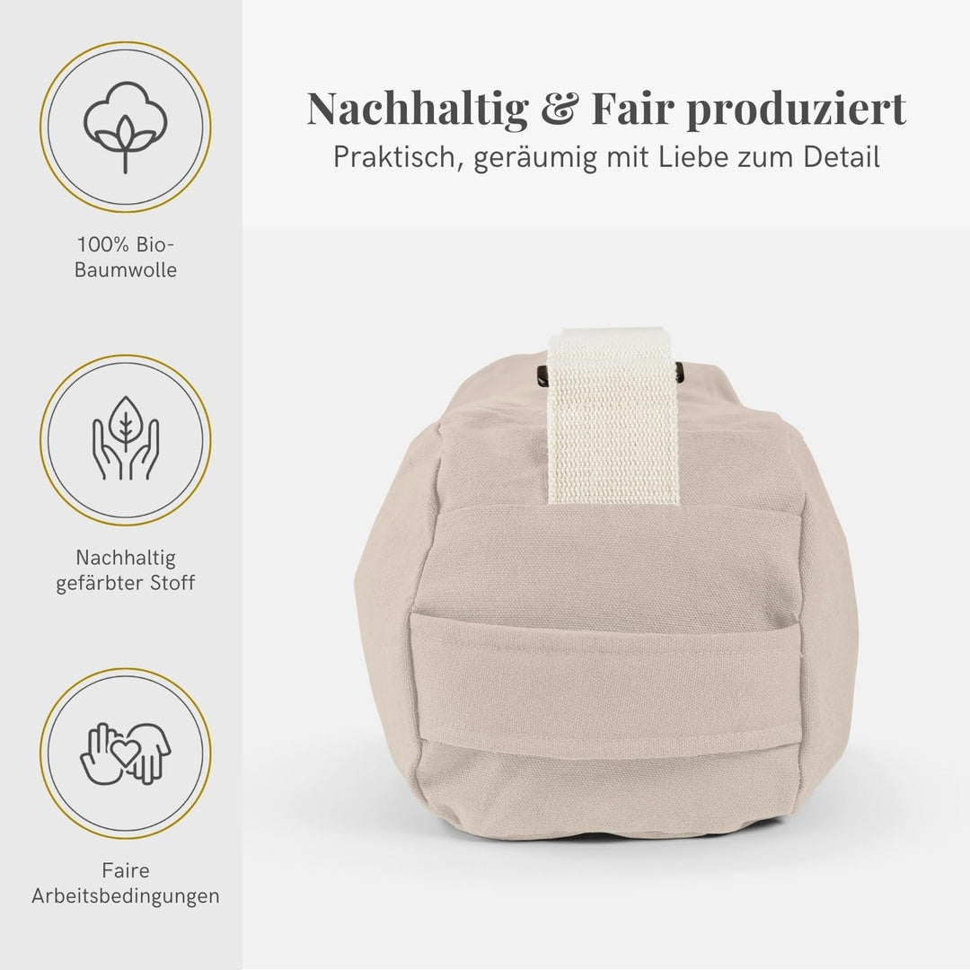 Lotuscrafts® Yogatasche PUNE aus Bio-Baumwolle, Fair & Ökologisch, Ideale Yoga Tasche für Yogamatte