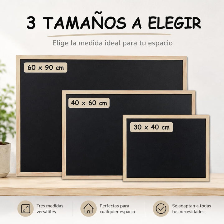 60x90cm Blackboard mit Holzrahmen, Kreidetafel Löschbar, Schwarze Tafel Zur Verwendung mit Tiza und