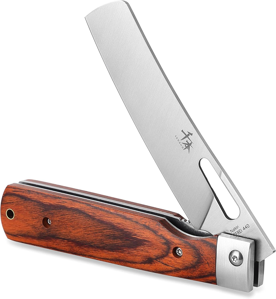 SENBON 440A Camping Kochmesser Edelstahl Ultrascharfes japanisches stil faltbares Küchenmesser Obstm