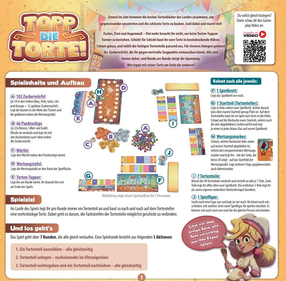 Schmidt Spiele 40659 Topp die Torte!, Kinderspiel des Jahres 2025 Standardgrösse, Standardgrö&#