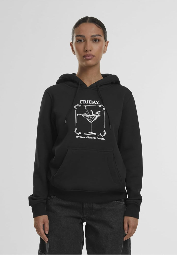 Mister Tee Damen Ladies F-Word Hoody Hooded Sweatshirt XS Schwarz, XS Schwarz