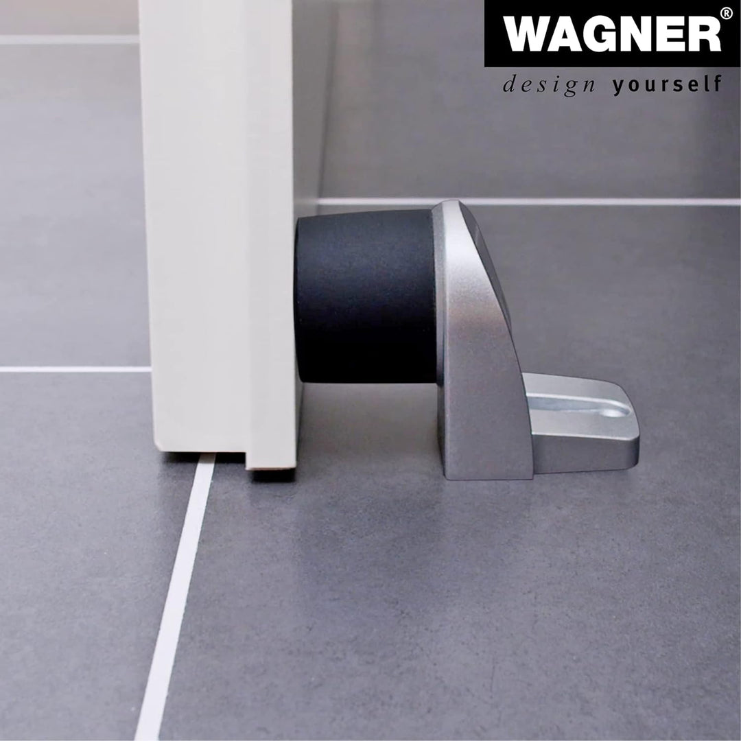 WAGNER Bodentürstopper BACK DOOR - 95 x 50 x 70 mm, Zinkdruckguss in Aluminium-Optik, Puffer thermop