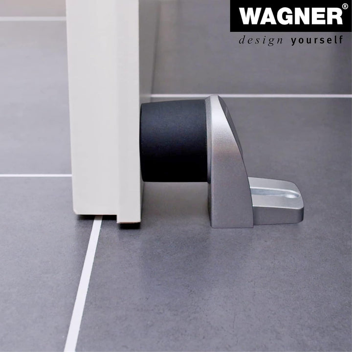 WAGNER Bodentürstopper BACK DOOR - 95 x 50 x 70 mm, Zinkdruckguss in Aluminium-Optik, Puffer thermop