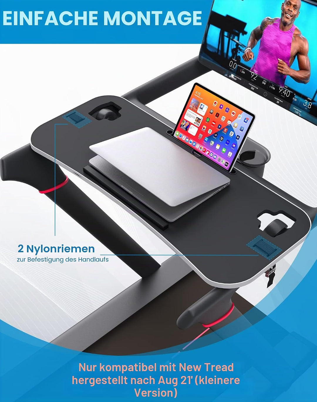 Laufband-Schreibtisch für Peloton - 36 Zoll Laptop Halter Mit Schutzschutz, Ergonomischer Tisch für