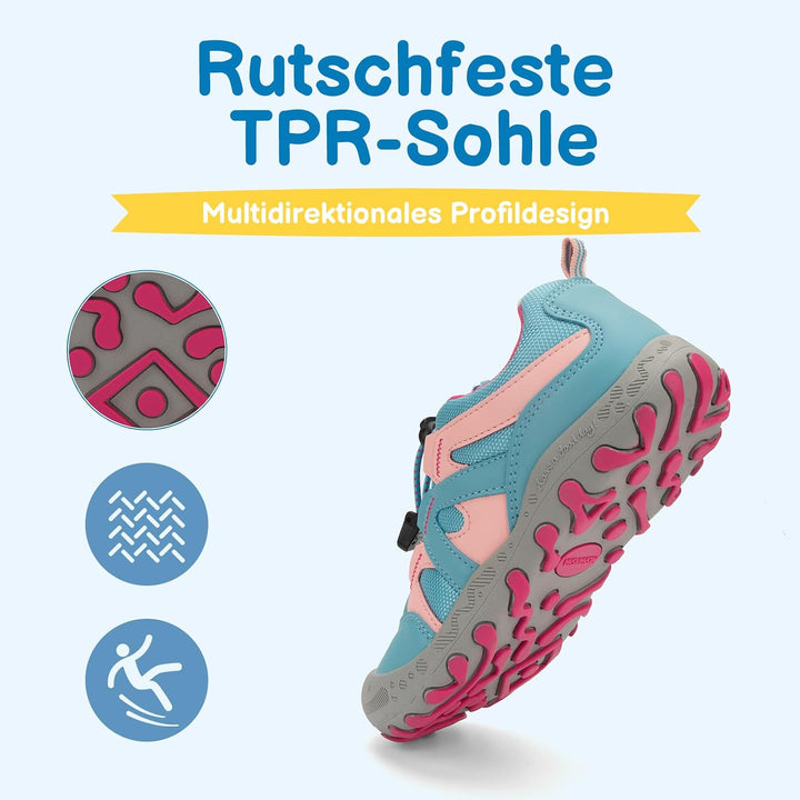 Mishansha Jungen Mädchen Wanderschuhe rutschfest Walkingschuhe Weich Flexibel Stabil Fitnessschuhe F