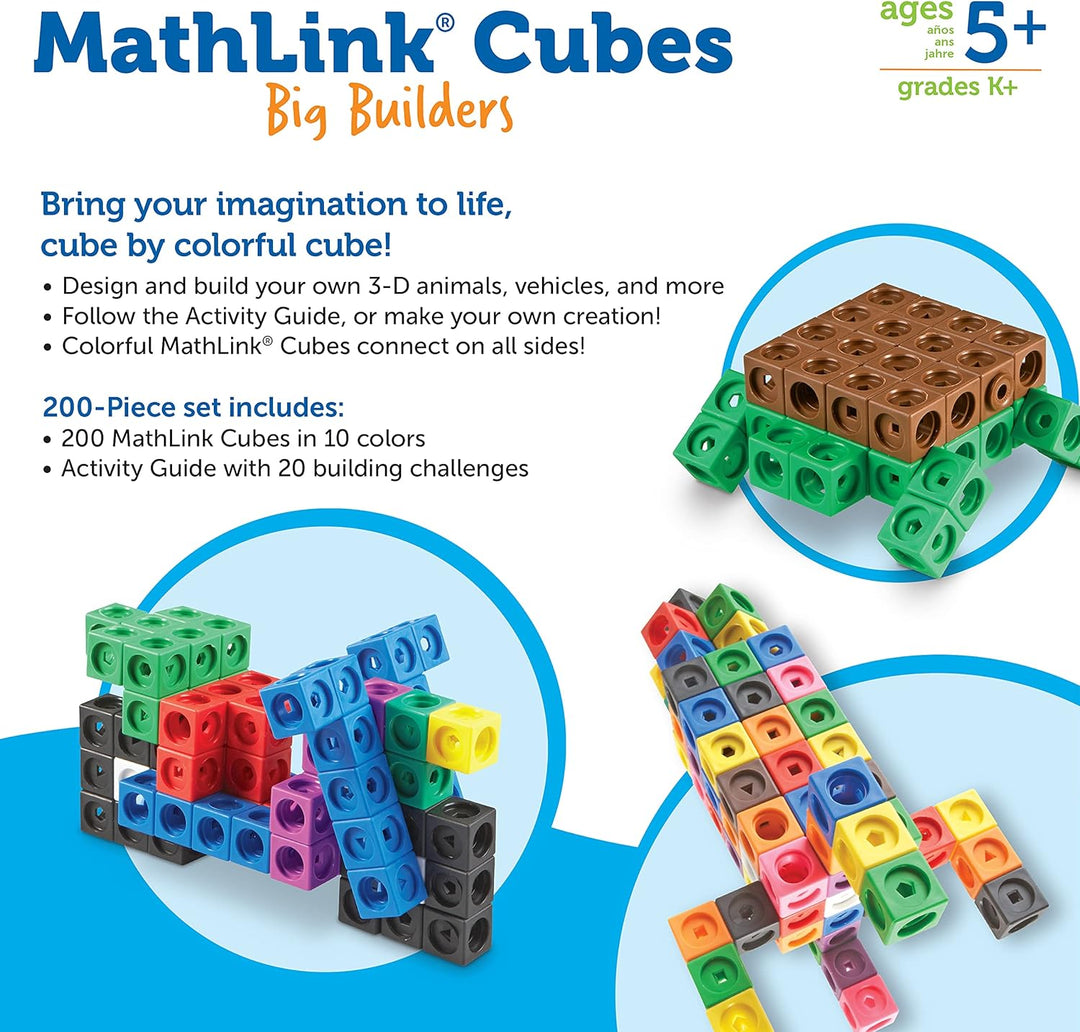 Learning Resources Big Builders für Baumeister – MathLink-Steckwürfel