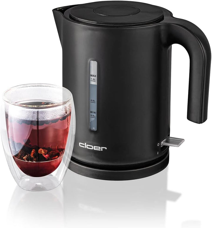 Cloer 4120 Wasserkocher, 2200 W, grosse Wasserstandsanzeige, Trockengeh- und Überhitzungsschutz, 1,2