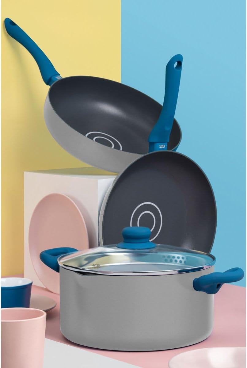 Tasty Antihaft-Wokpfanne mit Öldosiersystem 28x8cm – Gepresstes Aluminium, Soft-Touch-Griff, Indukti