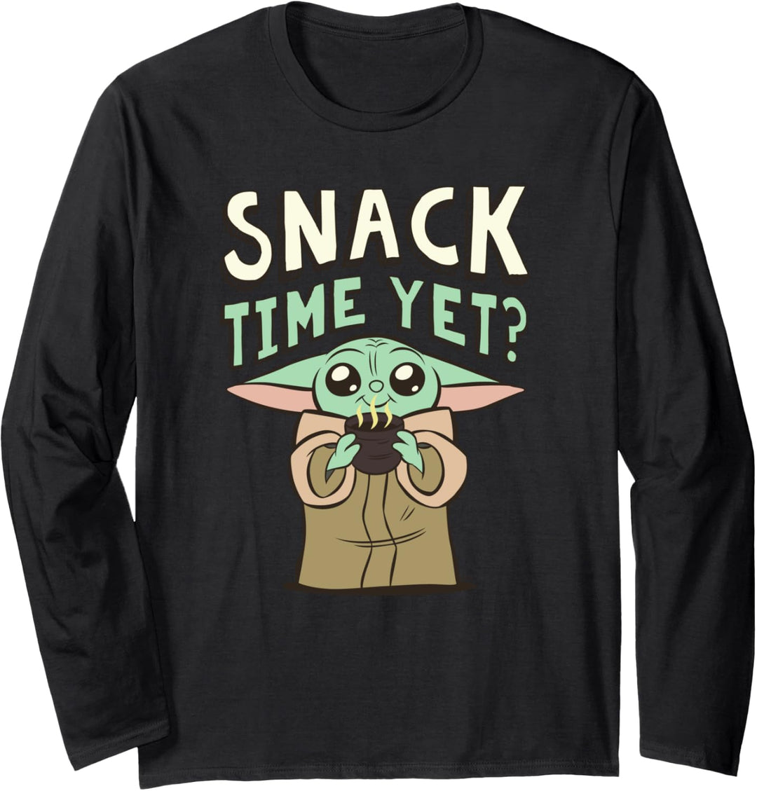 Star Wars The Mandalorian Grogu Snack Time Yet? Langarmshirt