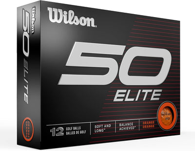 WILSON Fifty Elite Golfbälle, 12 Stück Orange/Abendrot im Zickzackmuster (Sunset Chevron), Orange/Ab