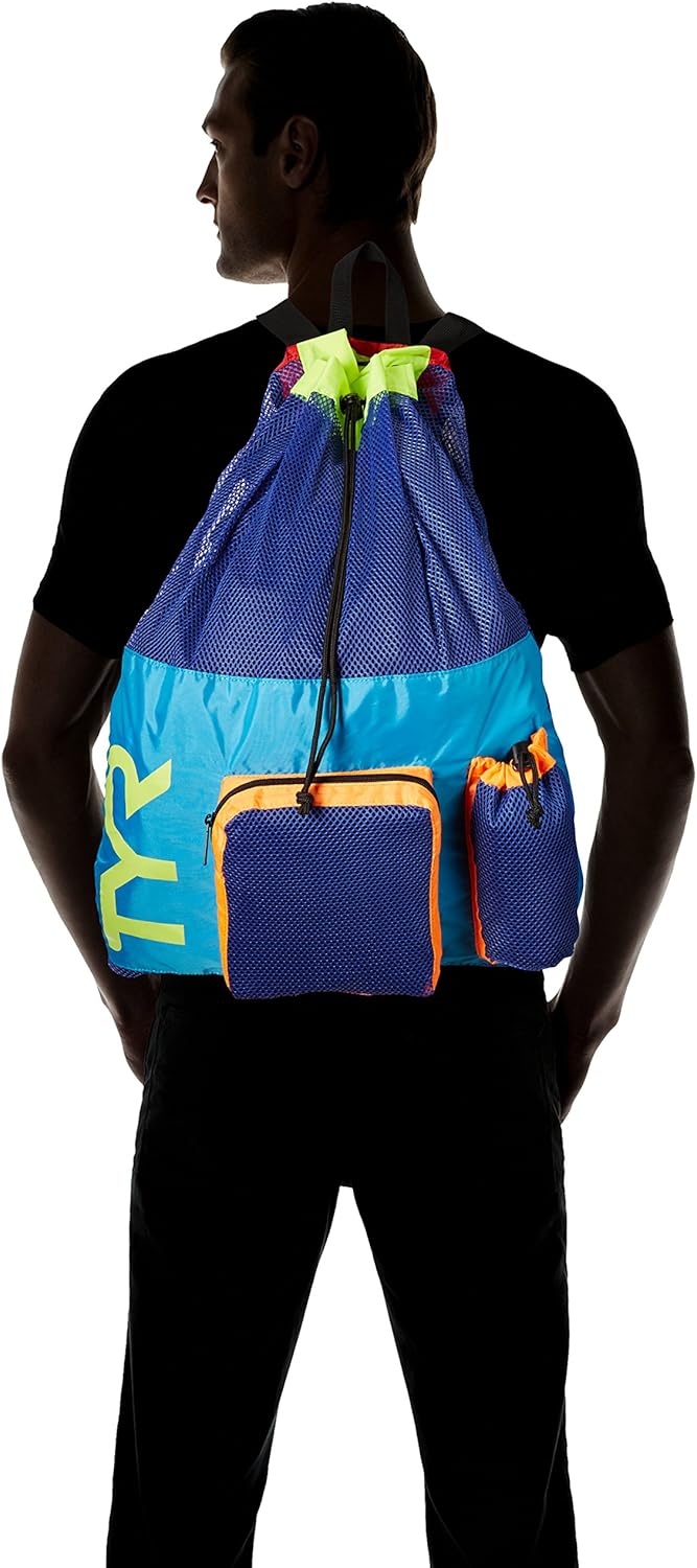 TYR Unisex Big Mesh Mummy Rucksack Tasche Einheitsgrösse Blue Yellow, Einheitsgrösse Blue Yellow