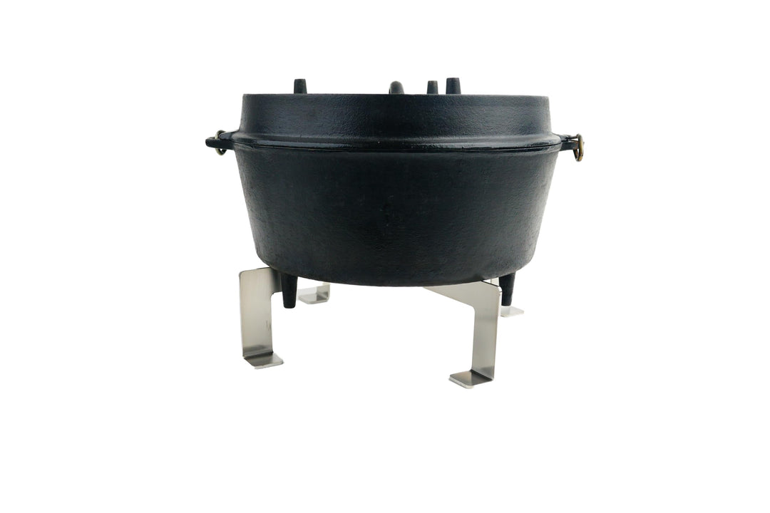 KOCH #49 stabiler Edelstahl Dutch Oven Untersetzer/Kübel Ständer Premium mit Standfüssen 33 x 33 x 8