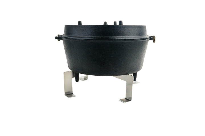 KOCH #49 stabiler Edelstahl Dutch Oven Untersetzer/Kübel Ständer Premium mit Standfüssen 33 x 33 x 8