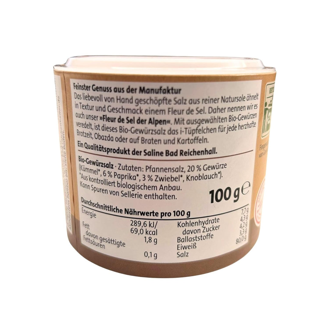 Bad Reichenhaller Fleur de Sel der Alpen Brotzeit 4x100g | Premium Salz Gewürzischung mit Bio-Gewürz