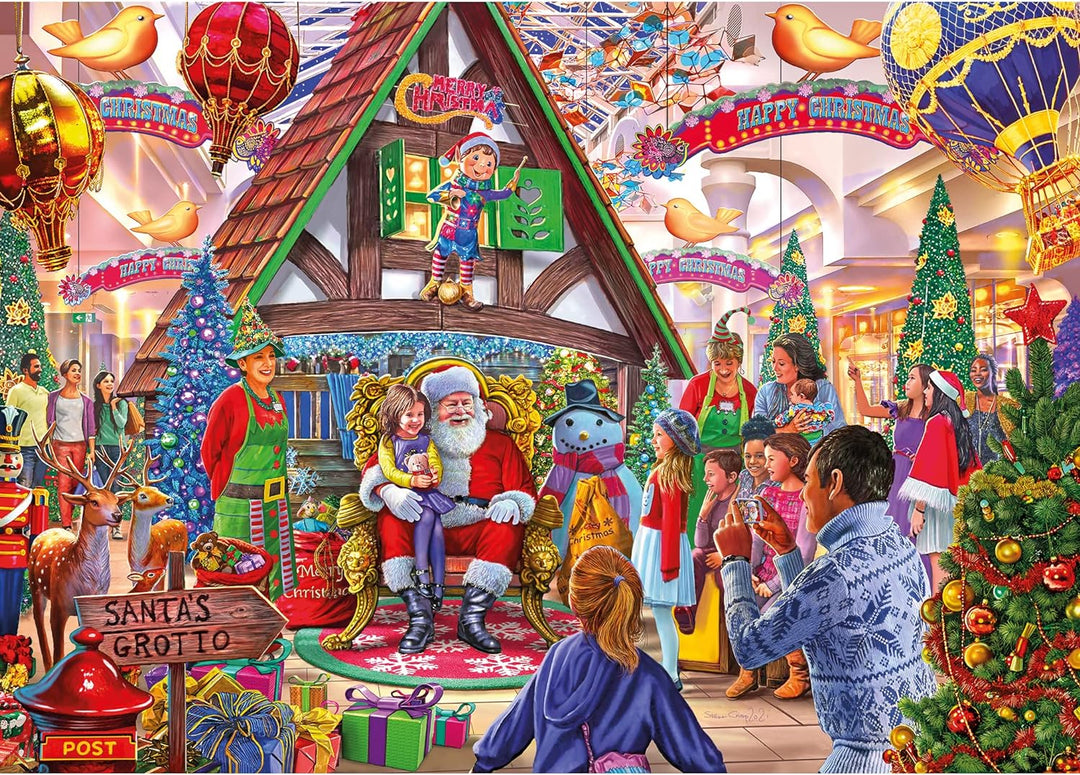 Visit Santa Illustriert von Steve Crisp – Gibsons Puzzle – 1000 Teile Puzzle für Jugendliche und Erw