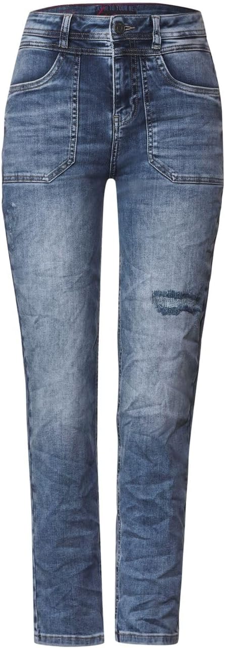 Street One Damen Jeanshose Straight 31W / 30L Authentic Indigo Wash, 31W / 30L Authentic Indigo Wash