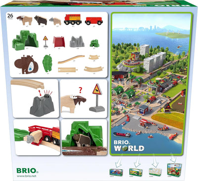 BRIO World 33988 Nordische Waldtiere Set - Zubehör für die BRIO Holzeisenbahn - Empfohlen ab 3 Jahre