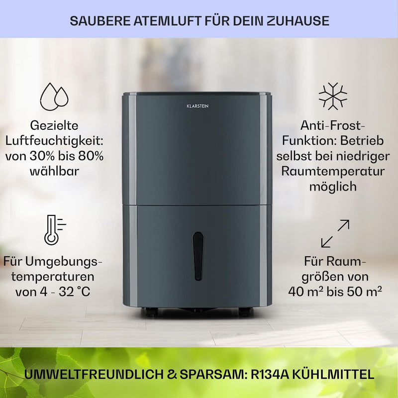 Klarstein Luftentfeuchter & Luftreiniger Elektrisch, 20 L Raumentfeuchter Klein für Wohnung Schlafzi