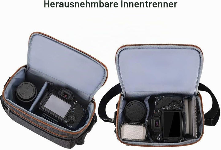 DOMISO SLR DSLR Kameratasche Wasserdicht Fototasche, Grau, Grau