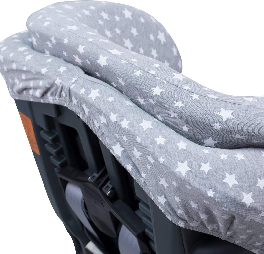 JYOKO Kids Bezug für Autositz kompatibel mit Romer Advansafix, Evolva IV M, aus Baumwolle (White Sta