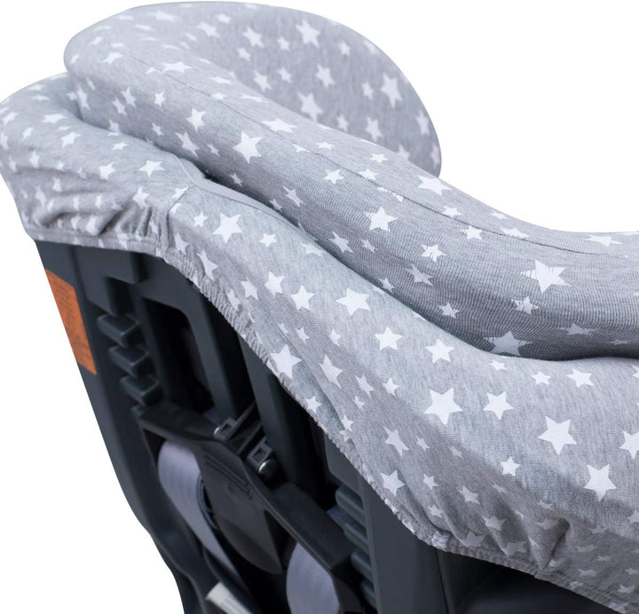 JYOKO Kids Bezug für Autositz kompatibel mit Romer Advansafix, Evolva IV M, aus Baumwolle (White Sta