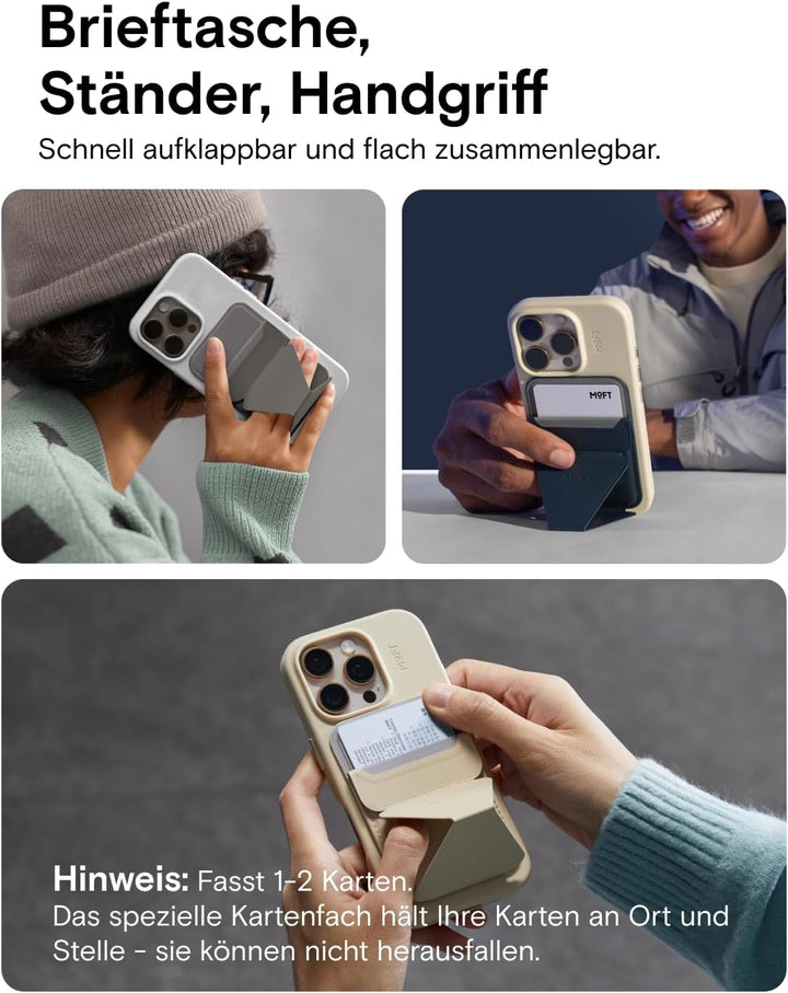 MOFT Magnetischer Handy Wallet Ständer, Veganem Leder Kartenhalter Stand Kompatibel mit Magsafe iPho