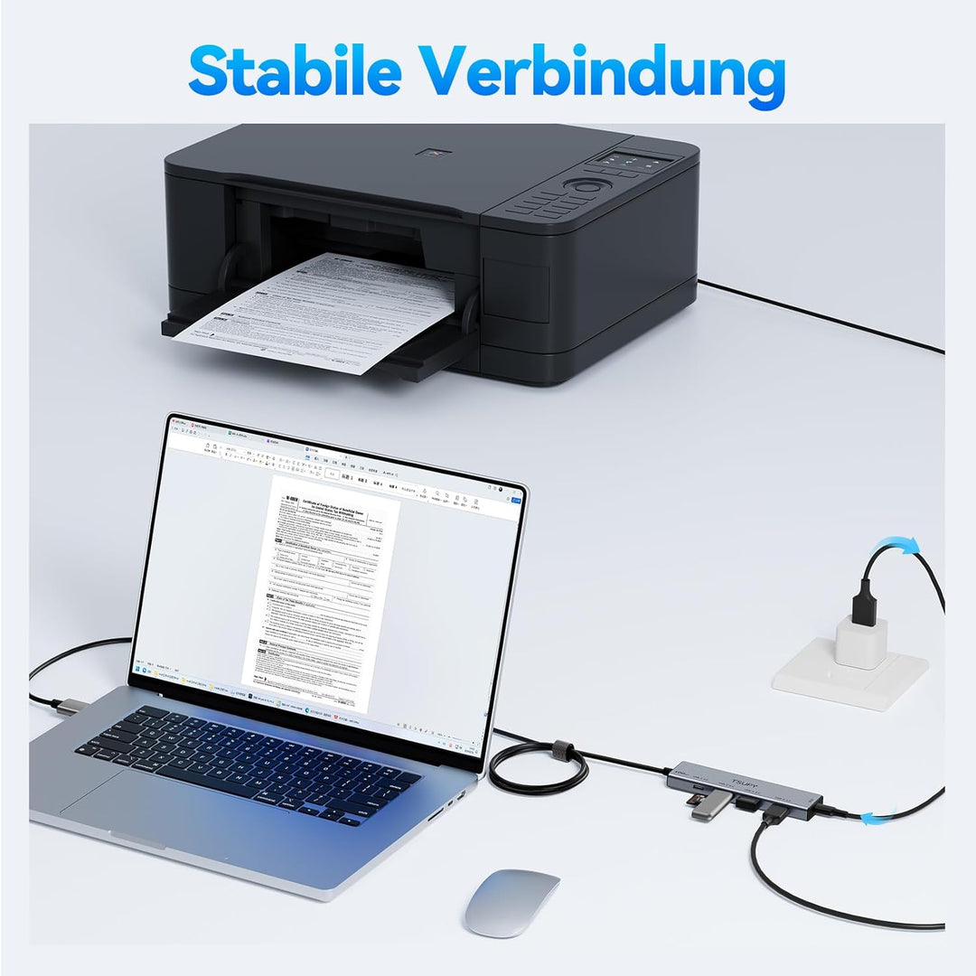 TSUPY USB Hub 3.2 Gen 2, 10Gbps USB Splitter mit 2* usbc 3.2 und 2*USB-a 3.2 Ports, usb3.2 Verteiler
