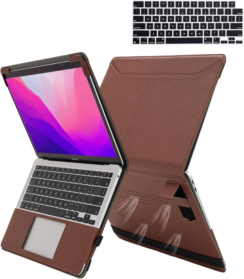 TYTX Kompatibel mit MacBook Pro 14 Hülle Zoll Leder Case 2021 A2442 M1 Pro/M1 Max, Laptop-Hülle mit