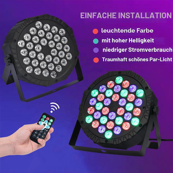 Lucfulyear LED Par Licht 36 Bühnenlicht Discolicht Partylicht RGB Digital Multiplex512 mit Fernbedie
