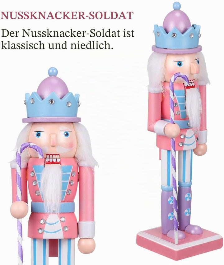 JECOMPRIS Weihnachts-Soldat-Nussknacker-Dekoration Holz 25 4 cm Nussknacker-Figur Weihnachtsdekorati