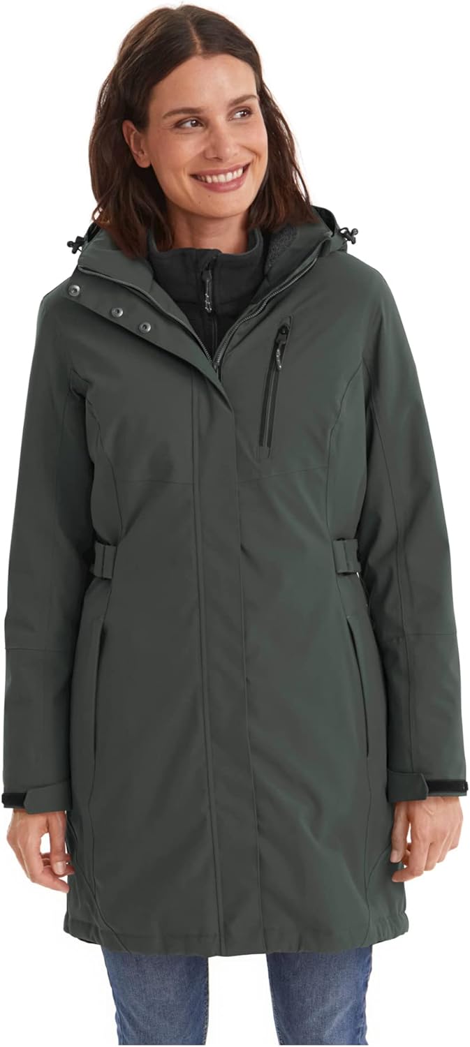 Killtec Damen Kow 165 Wmn Prk Funktionsparka/Parka mit abzippbarer Kapuze 40 dunkel blaugrün, 40 dun
