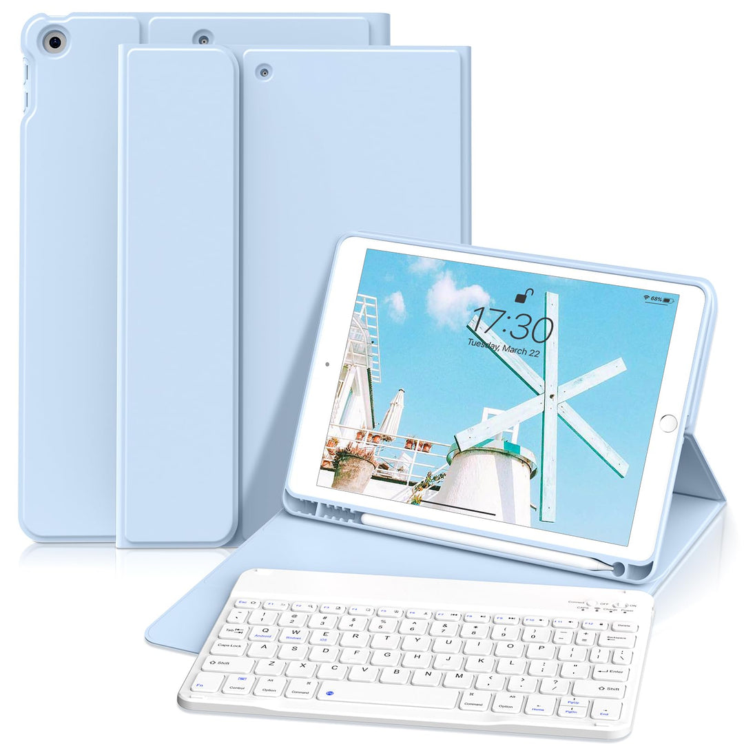 Tastatur Hülle für iPad 9. Generation / 8. Generation / 7.Generation 10,2 Zoll, Magnetisch Abnehmbar