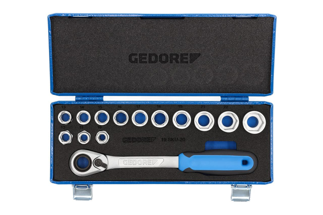 GEDORE 19 SKU-20 Steckschlüssel-Satz 12" 14-TLG 10-24 mm