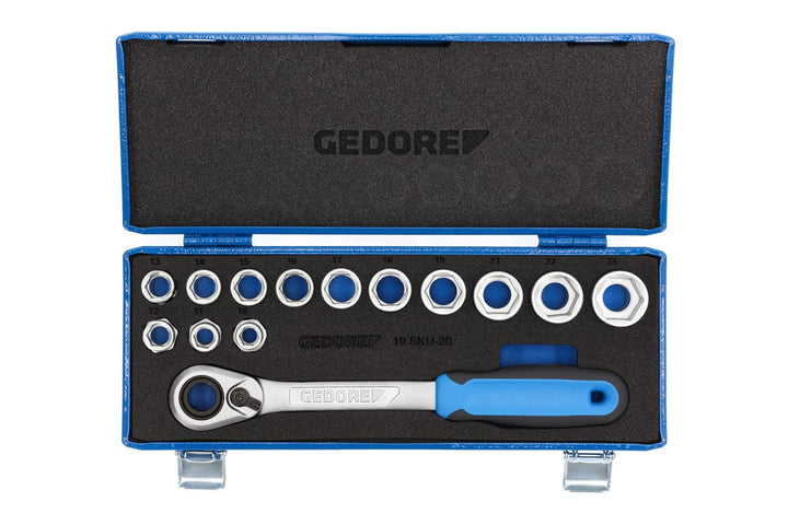 GEDORE 19 SKU-20 Steckschlüssel-Satz 12" 14-TLG 10-24 mm