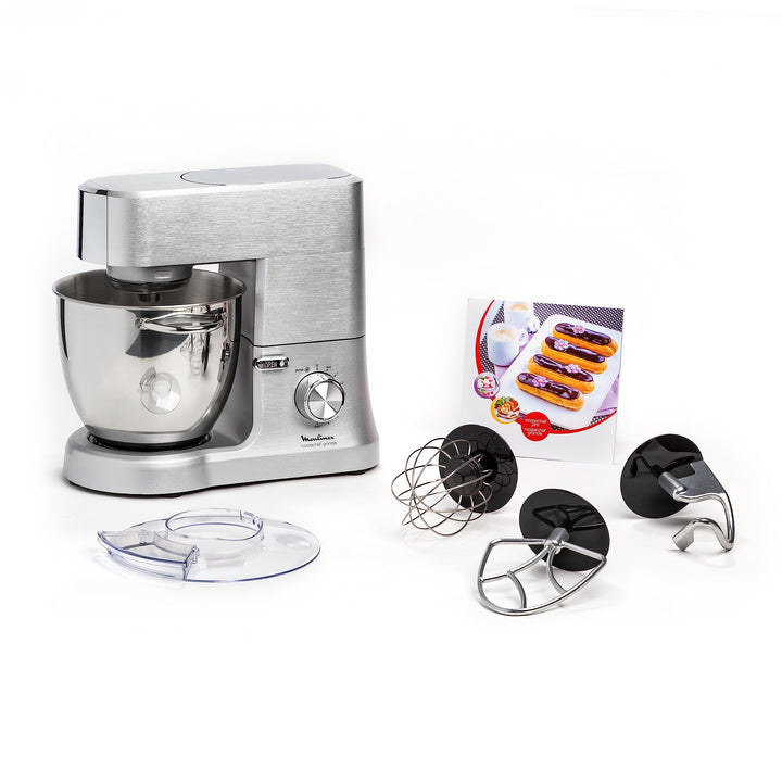 Moulinex Masterchef QA810D Planetary Knetmaschine, 6,7 Liter, Küchenmaschine mit Schneebesen, Schnee
