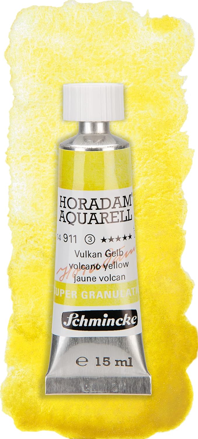 Schmincke – HORADAM® AQUARELL, Super Granulation Set Vulkan, 5 x 15 ml-Tuben, 74 868 097, Holzkasten