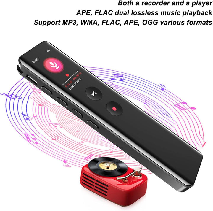 Digitaler Diktiergerät mit Lautsprecher, Bluetooth 5.0-Aufnahmegerät, DSP-Rauschunterdrückung, Sprac
