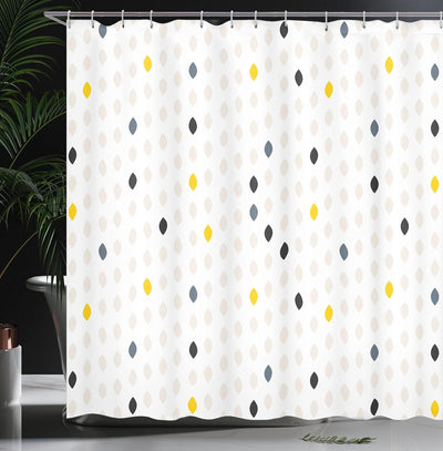 ABAKUHAUS Modern Duschvorhang, Polka Dots Geometrisch, mit 12 Ringe Set Wasserdicht Stielvoll Modern