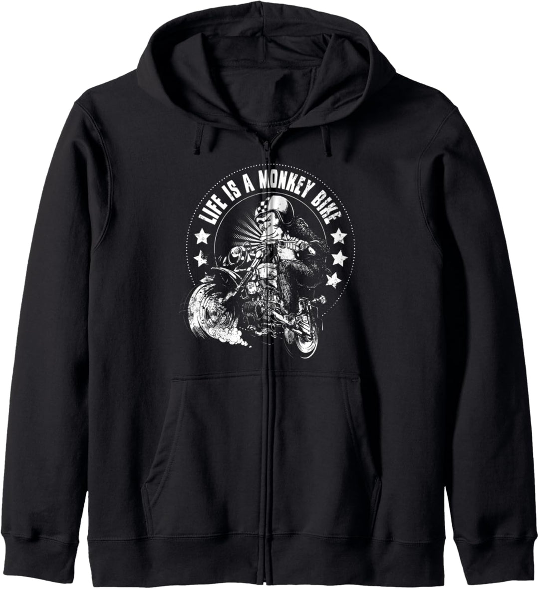 Life is a Monkey Bike Kapuzenjacke
