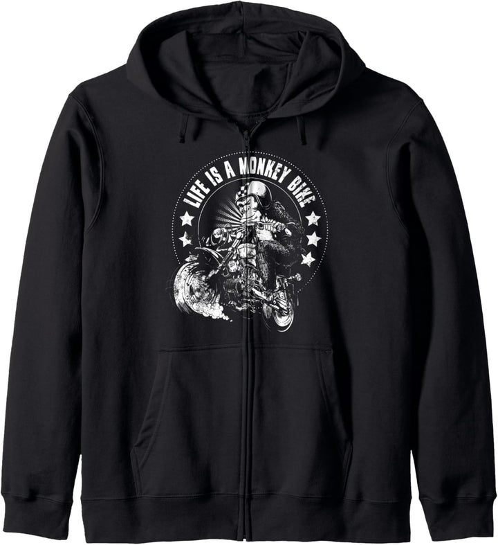 Life is a Monkey Bike Kapuzenjacke