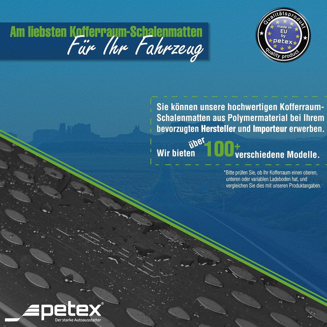 Petex 3D Kofferraum Schalenmatte Passform für VW Golf VII ab 10/2012-11/2019 / Golf VIII ab 12/2019