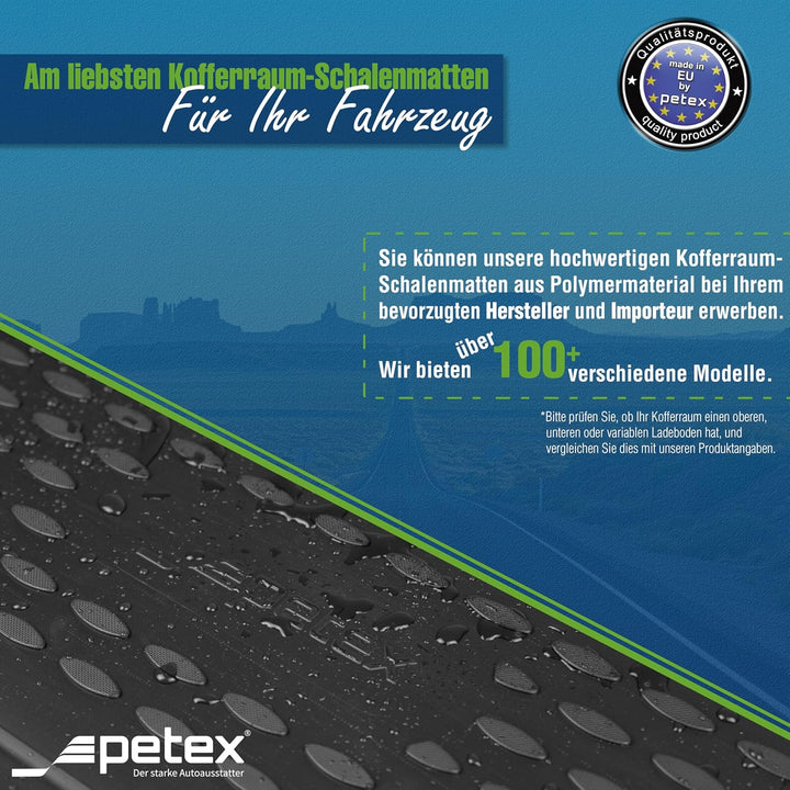 Petex 3D Kofferraum Schalenmatte Passform für VW Golf VII ab 10/2012-11/2019 / Golf VIII ab 12/2019