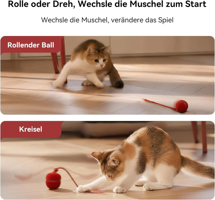 Cheerble 2 in 1 Interaktives Katzenspielzeug Elektrisch - Wicked Ball Duo2, Umschaltbarer rollender