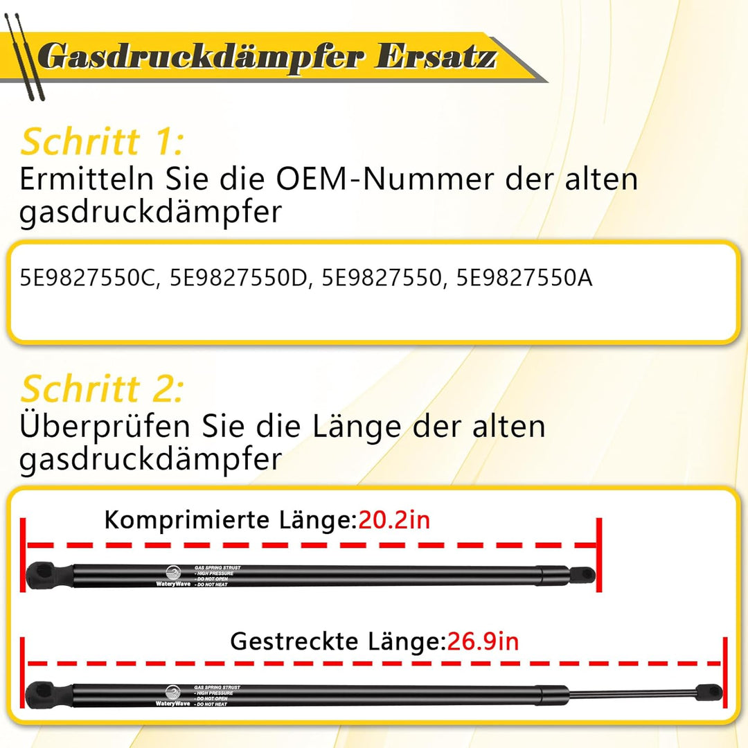 2X Heckklappe Stossdämpfer Kofferraum für Skoda Octavia 3 Combi 2012-2020 Kofferraum-gasfeder Gasdru