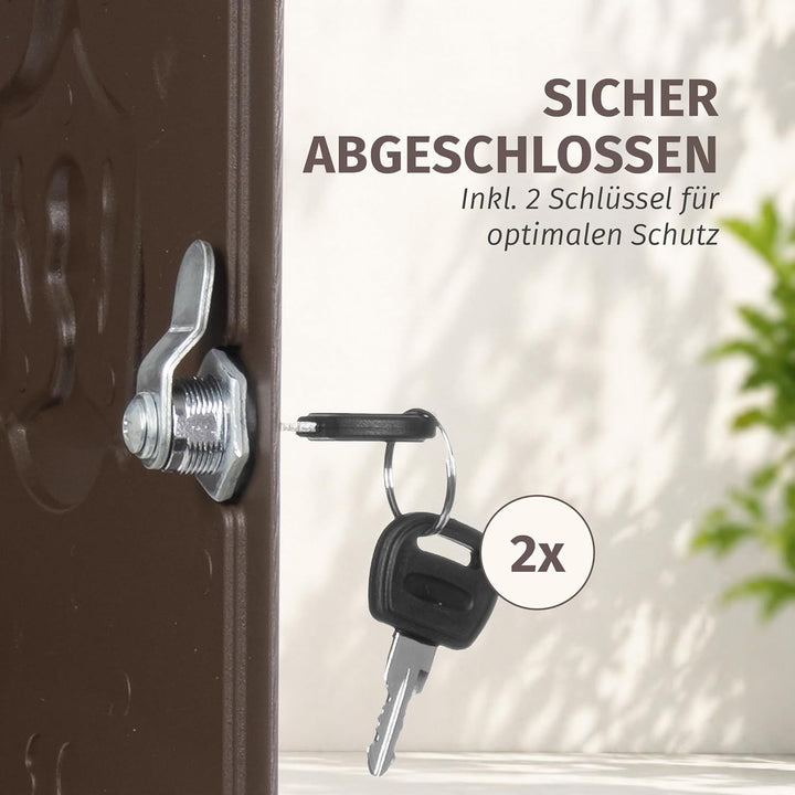 Briefkasten braun Englischer Postkasten Antik Stil aus Aluguss zur Wandmontage Nostalgie Standarform