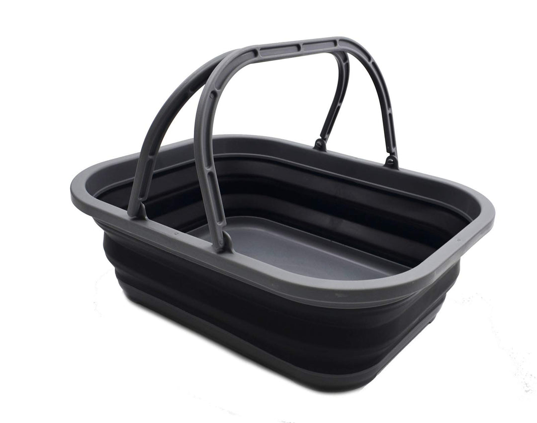 SAMMART 12L Faltbare Wanne mit Griff - Tragbarer Picknickkorb/Krater im Freien - Faltbare Einkaufsta