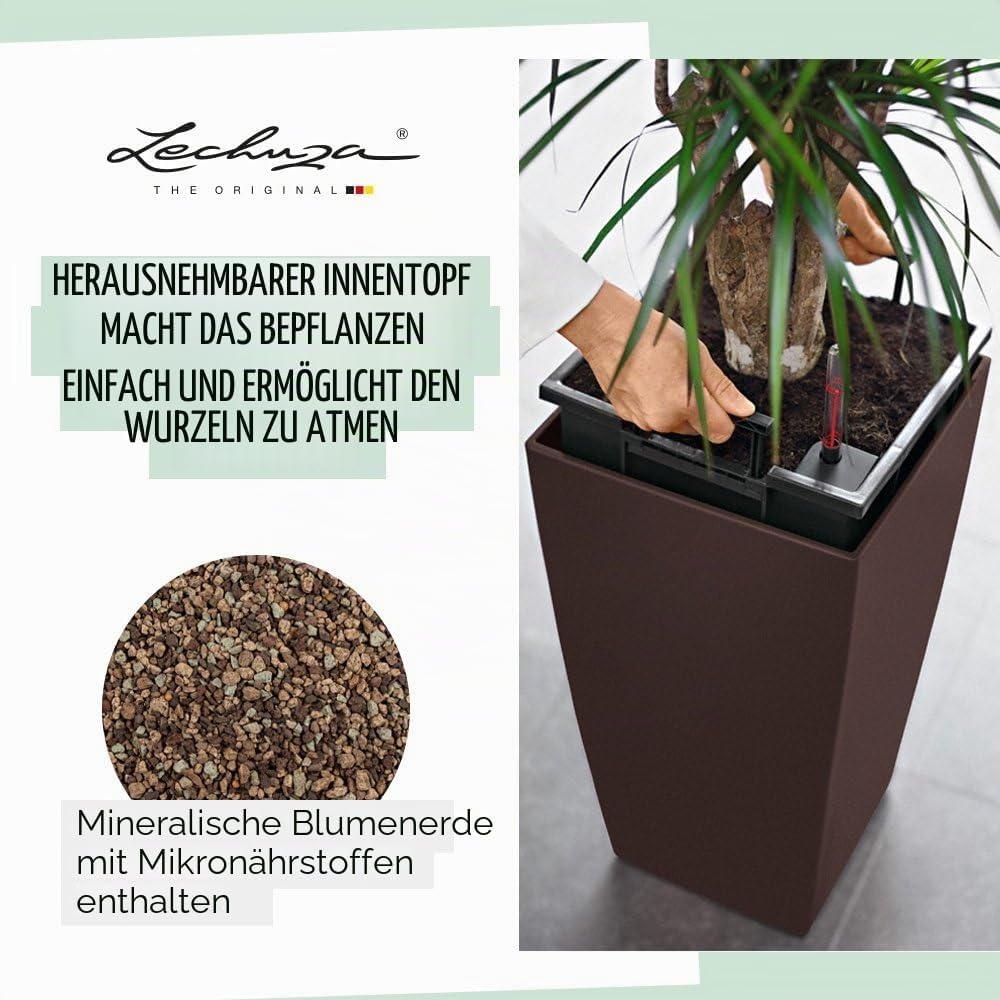 LECHUZA CUBICO Premium 40 schwarz hochglanz 18196 39.5x39.5x75.5 cm Schwarz Hochglanz, 39.5x39.5x75.