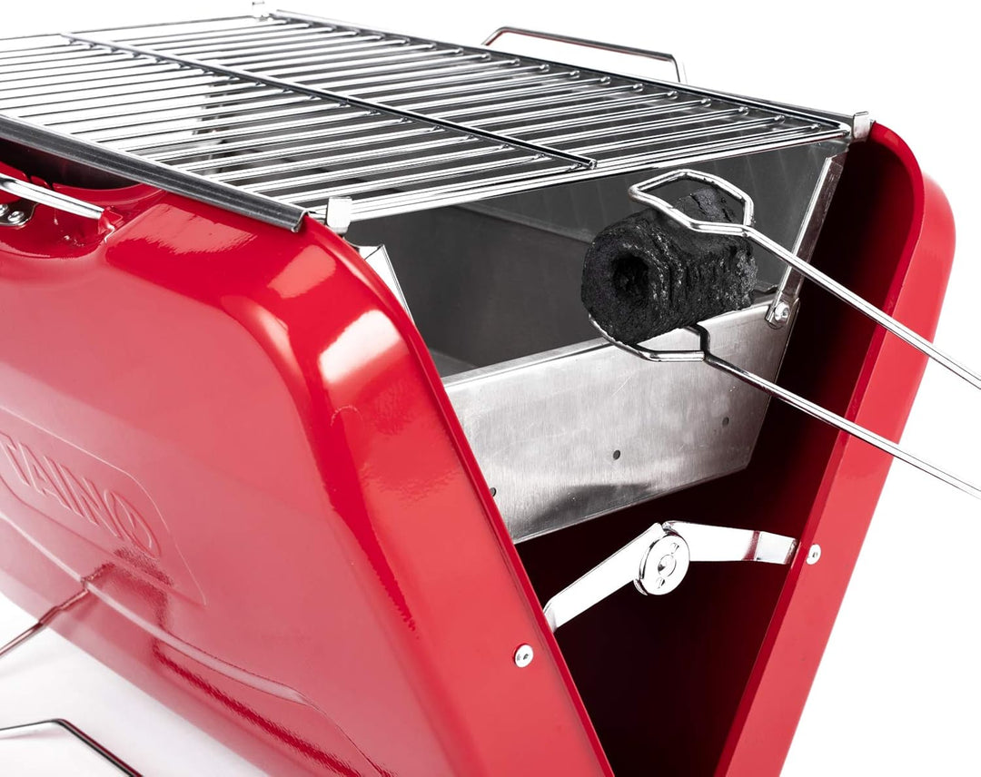 TAINO MOX Holzkohlegrill BBQ Koffergrill Camping-Grill Kohlegrill Retro-Stil klappbar Griller tragba
