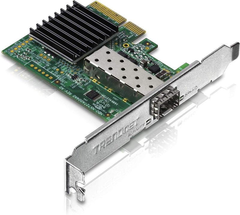 TRENDnet TEG-10GECSFP 10 Gigabit PCIe SFP+ Netzwerkadapter, Standard- und flache Halteklammern inbeg