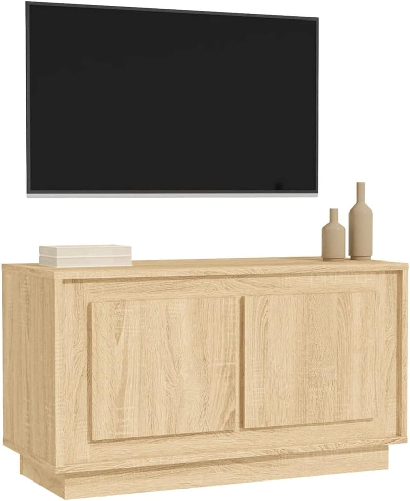 Tidyard TV Schrank mit 2 Fächern Versehen Lowboard Fernsehtisch Fernsehschrank TV Möbel Holzwerkstof